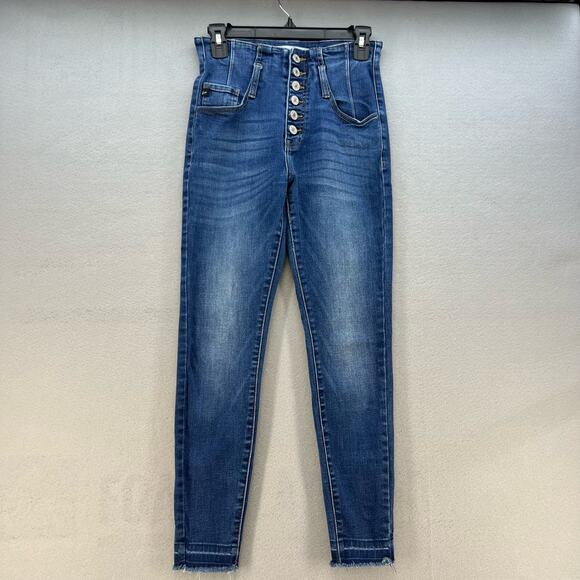 KanCan Denim - KanCan Jeans Women's 25 (2) Blue High Rise Button Fly Skinny Ankle Preppy School